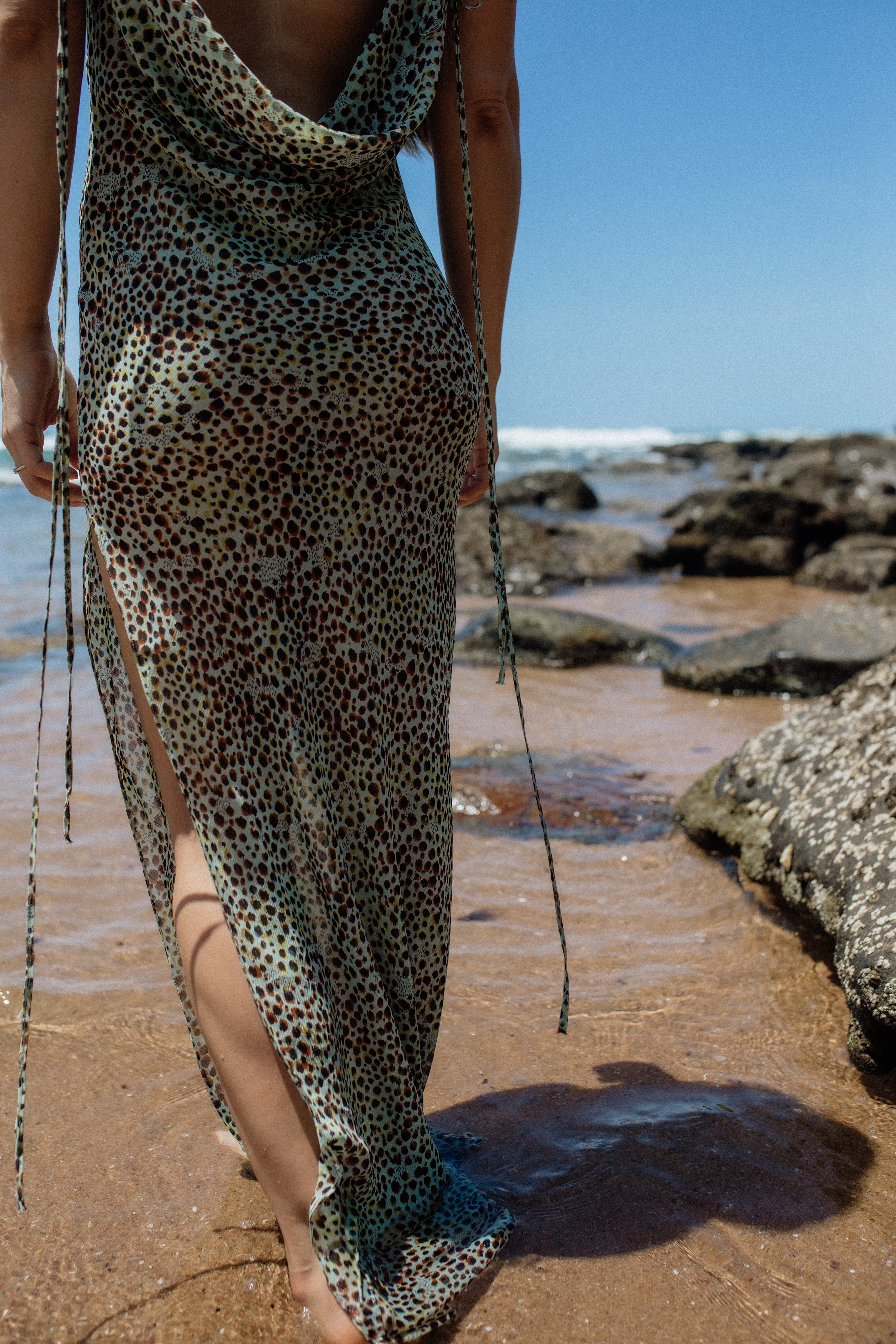 Chiara Dress turquoise sea urchin