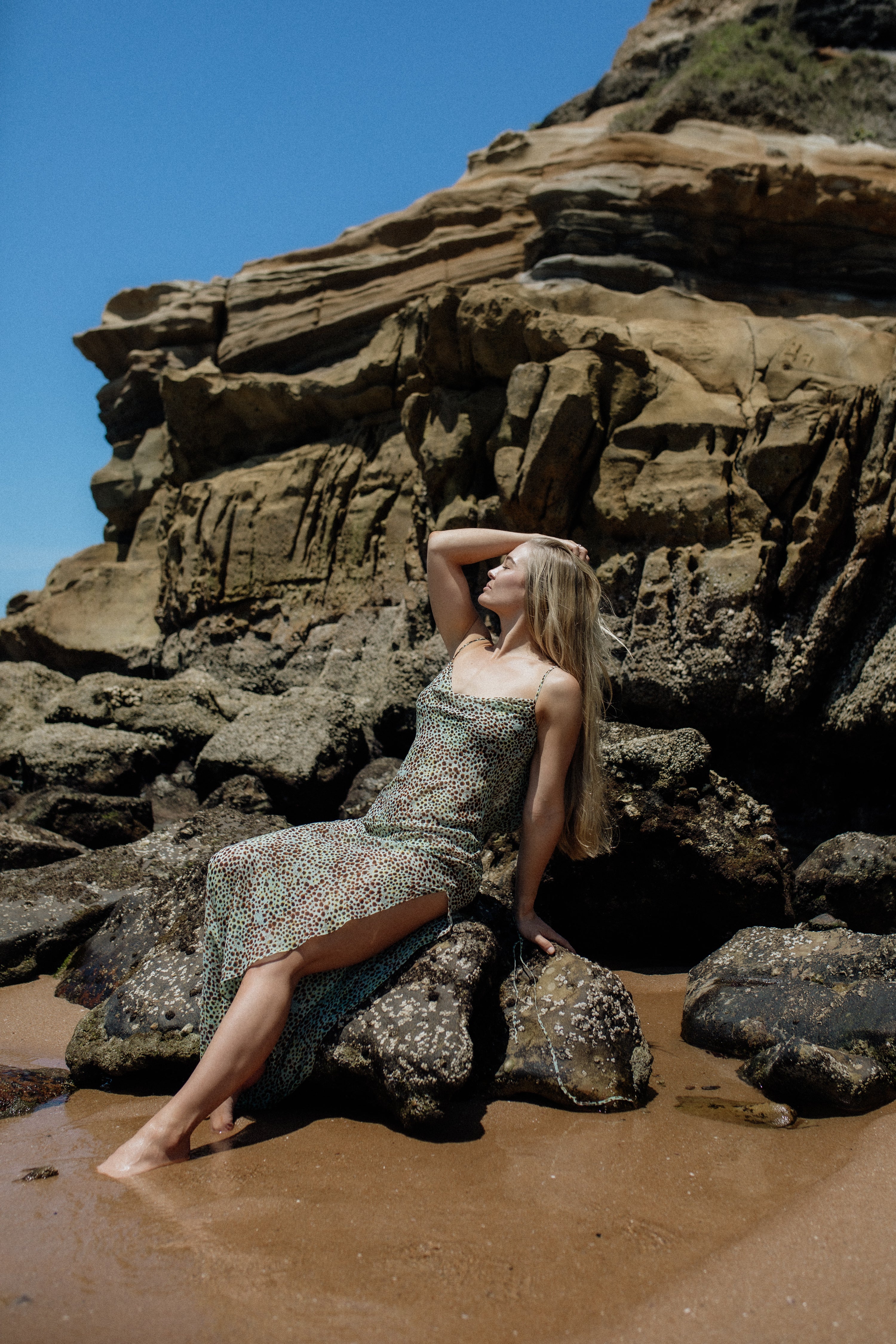 Chiara Dress turquoise sea urchin